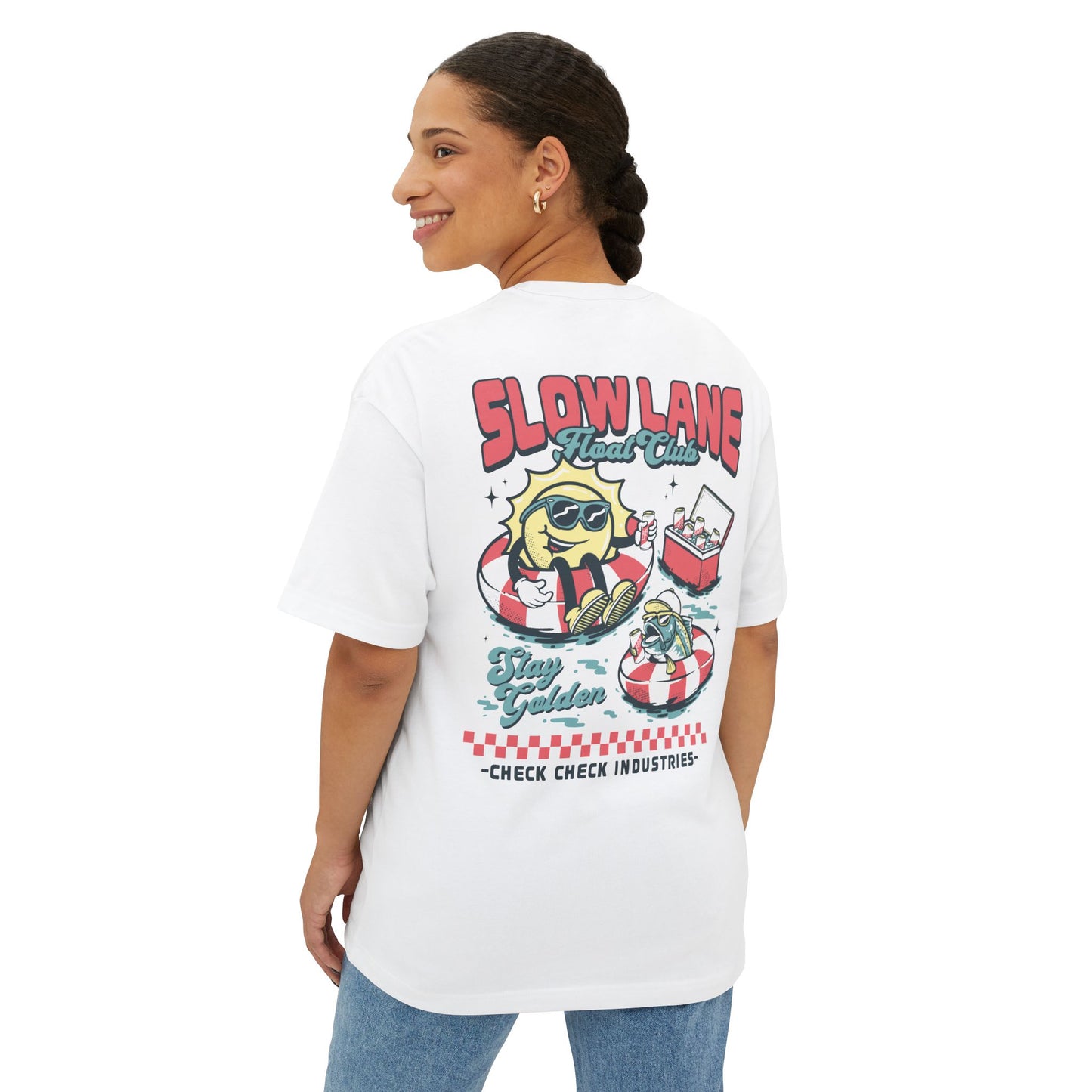 Slow Lane Retro Cartoon Floaties tank top | Stay Golden vintage summer design