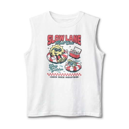 Slow Lane Retro Cartoon Floaties tank top | Stay Golden vintage summer design