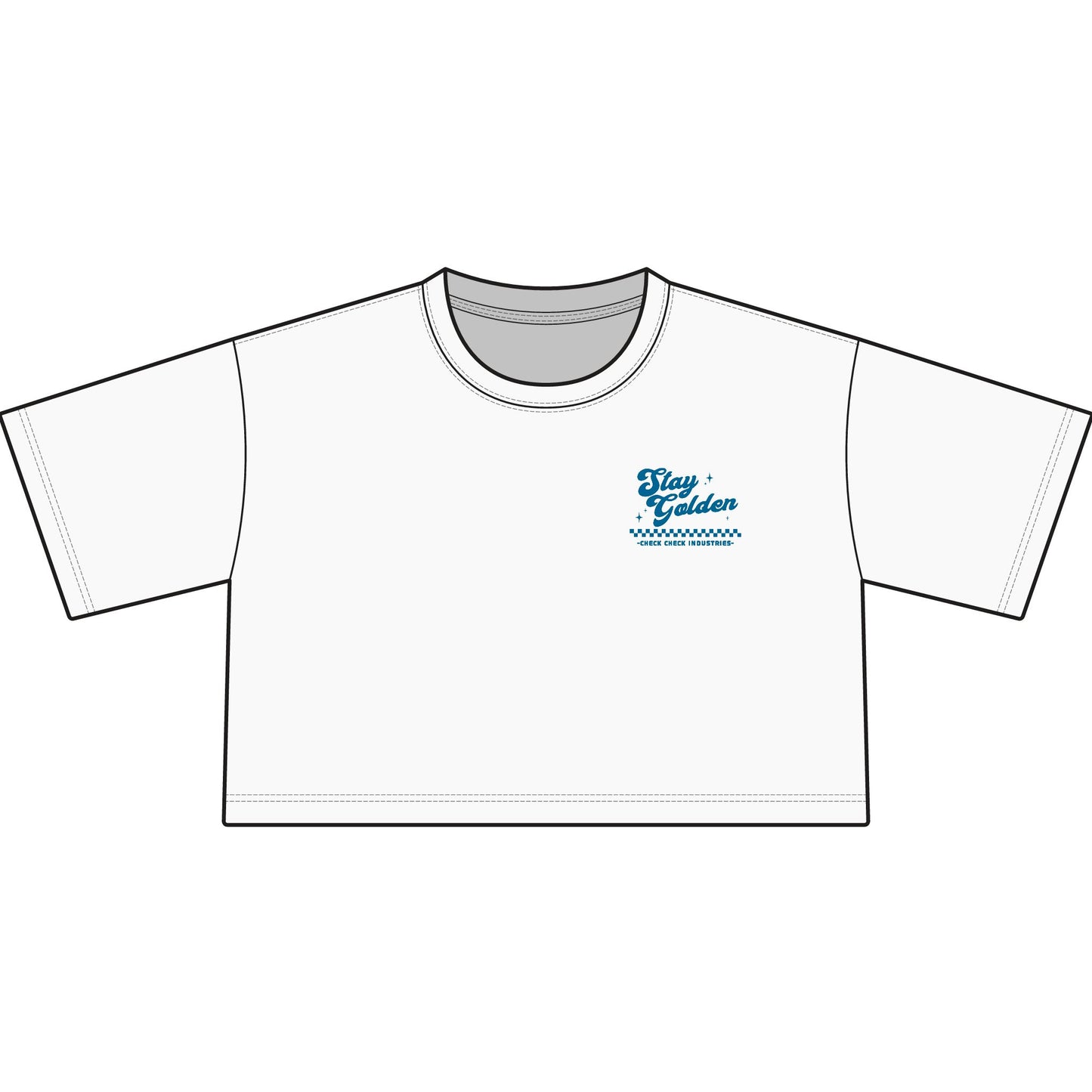 Hey Golden Cropped Tee — Women's Vintage-Inspired Chest Logo Crop Top